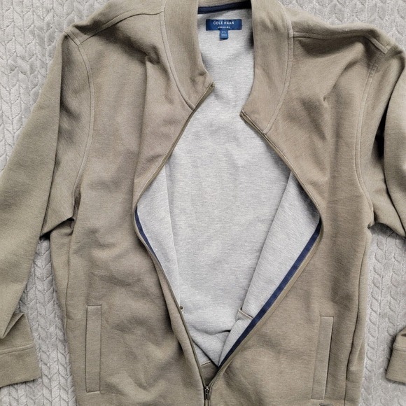 Cole Haan Grand OS Sweater Mens 2XL Zip Performance Jacket Gray Stone Business - Picture 5 of 11